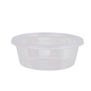 一次性餐盒圆形1000ml塑料打包盒加厚外卖快餐饭盒便当盒透明汤碗