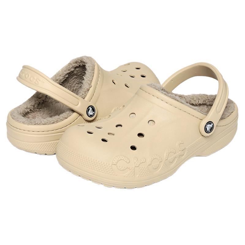 Crocs卡骆驰暖棉洞洞鞋男鞋女鞋秋冬款贝雅暖棉拖鞋205969-2ZM