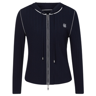 NAERSI娜尔思冰丝运动风连帽针织衫休闲长裤时尚套装春秋季女装