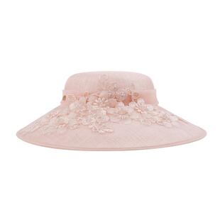 EE 夏季新款 优雅时尚气质女神花卉麻纱礼帽 帽子女夏遮阳防晒