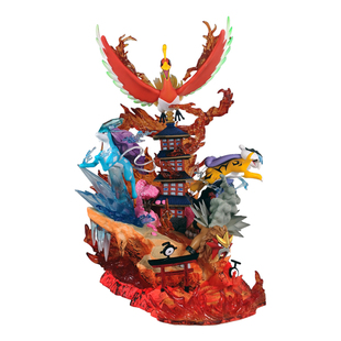 口袋妖怪二次元动漫周边摆件雕像凤王圣兽组雷公炎帝水君场景手办