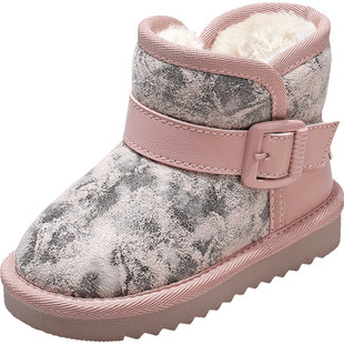 牧童儿童雪地靴冬季新款男童棉靴加绒加厚小童保暖女宝宝大棉短靴