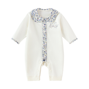 babylove【纺软织柔】婴儿连体衣春秋纯棉衣服女宝宝哈衣笑靥如花