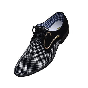 2026韩版男士尖头皮鞋透气商务休闲潮流英伦布面增高单鞋子男夏天