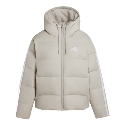 adidas阿迪达斯秋季新款户外休闲三条纹保暖女子短羽绒服 KH3979