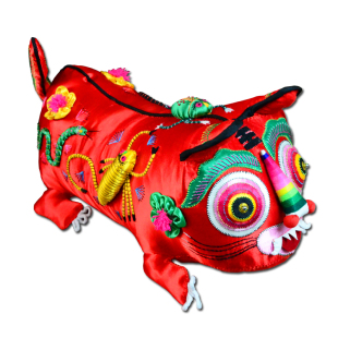 五毒布老虎民间工艺品纯手工刺绣老虎枕头传统宝宝玩具满月送礼品