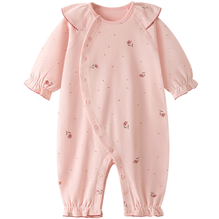 汤尼倍儿婴儿连体衣女宝春秋纯棉长袖外出哈衣公主风周岁满月衣服