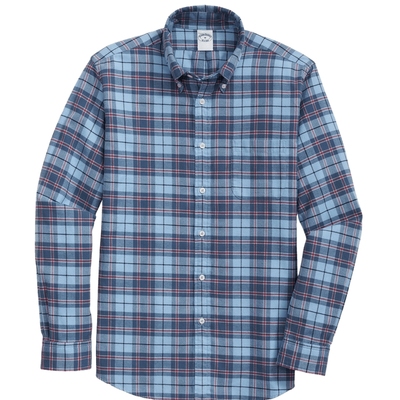 布克兄弟25男士格纹复古衬衫