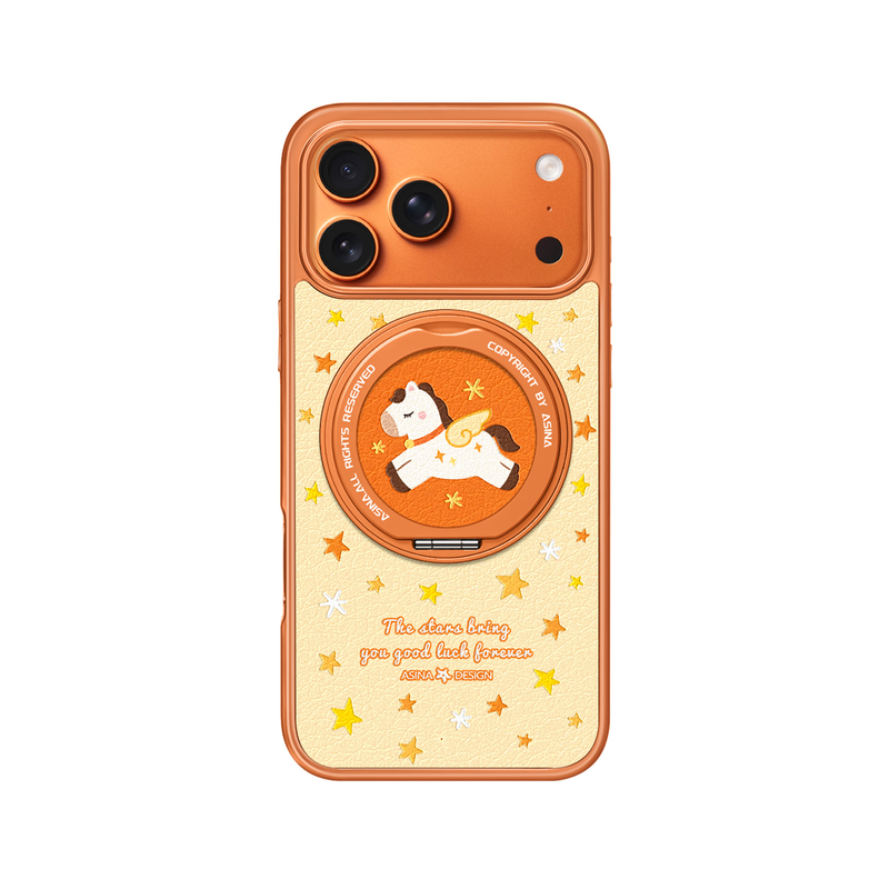 星星小马适用苹果17Promax手机壳新款iPhone16Pro磁吸带支架保护套Co2支点ip15可爱高级感14好看13pm全包新年