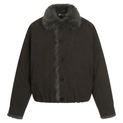 忽而立冬保暖加厚毛领棉服外套