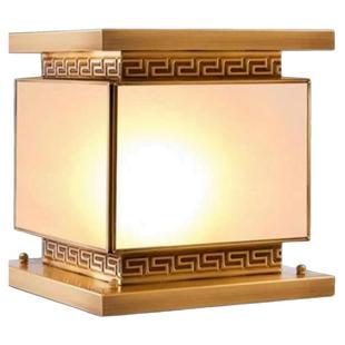 户外全铜新款大门柱灯网红灯太阳能柱头灯新中式柱头灯两用家用