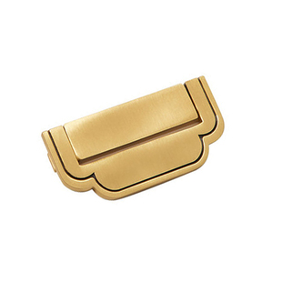 黄铜中式抽屉暗拉手免打孔衣柜门橱柜隐形把手中古风复古复古折叠