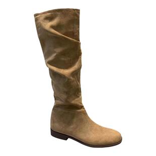 CHITENS&KUITH 秋冬美拉德靴子长靴西部牛仔复古绒面长筒靴堆堆靴