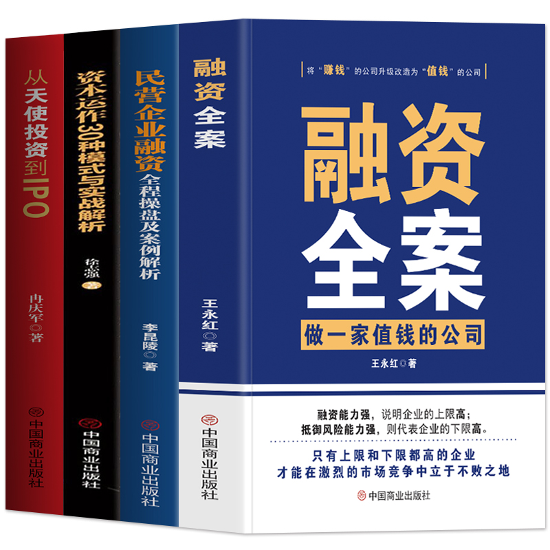 正版全4册 融资全案+民营企业融资全程操盘及案例解析+资本运作30种模式与实战解析+从天使投资到IPO 民营经济学商业模式新生代书