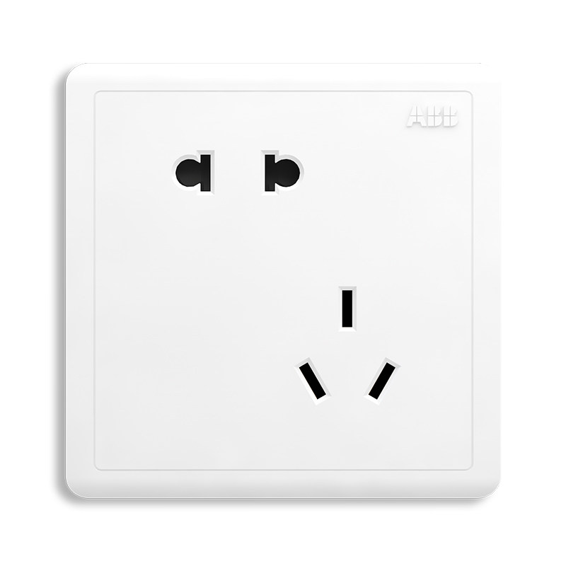 ABB远致系列开关插座明致白色一开双控多控三孔五孔带USB工程86型