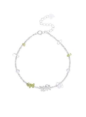 【自营】daisy beautyS925银橄榄石碎银子手链女气质水晶珍珠手饰