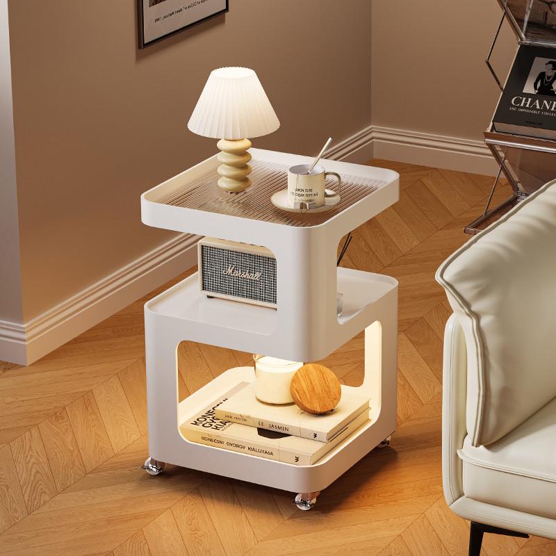 创意沙发边几奶油风客厅小茶几可移动520铁艺床头边柜轻奢置物架