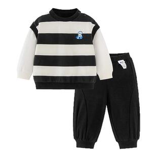 迷你巴拉男女童宝宝套装柔软亲肤有型卫衣长裤两件套2026春新款