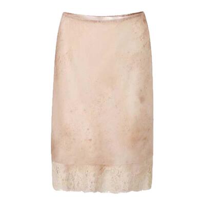 halfmoon x LOOKNOW2026春季新款蕾丝印花粉色蕾边半裙