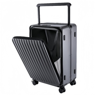 高端铝框前后双开盖中置宽拉杆行李箱2026新款商务海关锁20寸登机