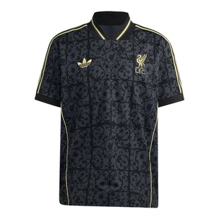 Adidas/阿迪达斯正品三叶草男士V领套头刺绣足球短袖JW5462