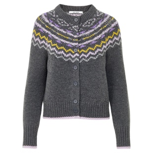 【王楚然同款】朗姿羊毛圆领费尔岛毛针织衫毛衣女2025年冬季新款