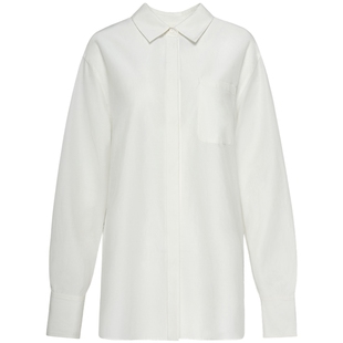 【艺术家联名】naivee纳薇秋设计感重磅丝绵长袖白色衬衫女时尚