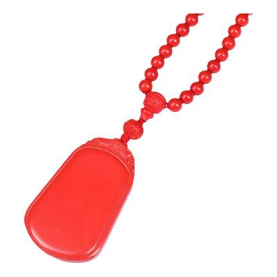 天然红朱砂平安无事牌108颗佛珠