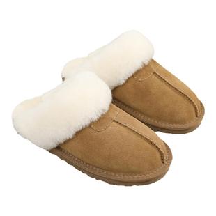 aUGGh毛毛拖鞋女外穿2024冬季新款包头半拖雪地靴防滑男拖АUGGН