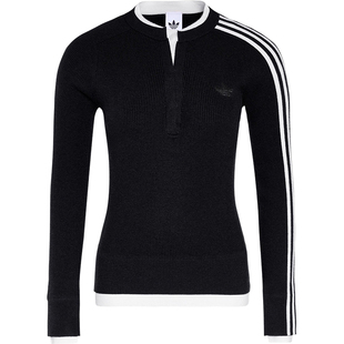 Adidas/阿迪达斯正品三叶草女士休闲亲肤修身圆领针织衫KS5333