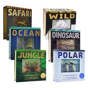 光与影视觉书系列7册会动的3D立体翻翻书海洋丛林恐龙Jungle/Safari/Ocean Photicular Book 进口英文原版正版纽约时报畅销书