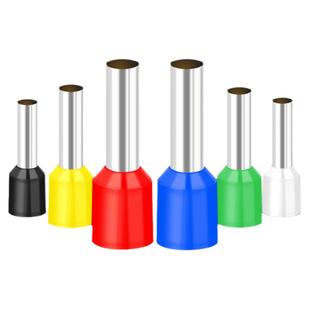 管型端子E1508针形预绝缘端子 VE1008欧式冷压接线端子压线耳黄铜