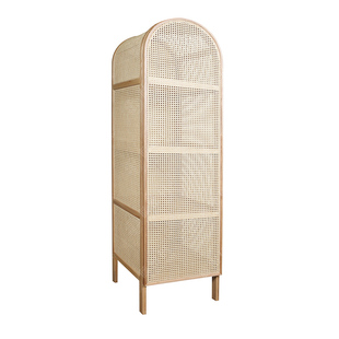 北欧实木现代藤编小户型卧室民宿家具收纳简约储物柜设计师藤衣柜