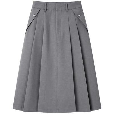 太平鸟女装2024年夏季款斯文百褶长裙A1GFE2197