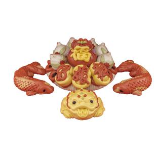 闰月年送父母金蟾鱼馒头花馍留娘糕饽饽礼盒山东特产胶东花饽饽