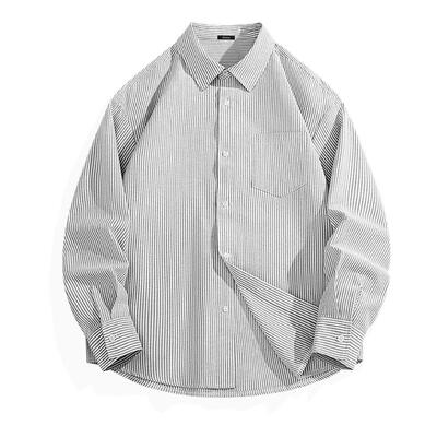 【抗皱免烫衬衫】牛津纺条纹外套