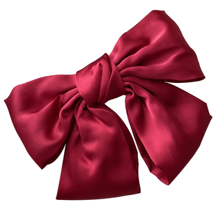 红色大蝴蝶结弹簧夹半扎发发夹女高级感顶夹鸭嘴夹后脑勺发卡头饰