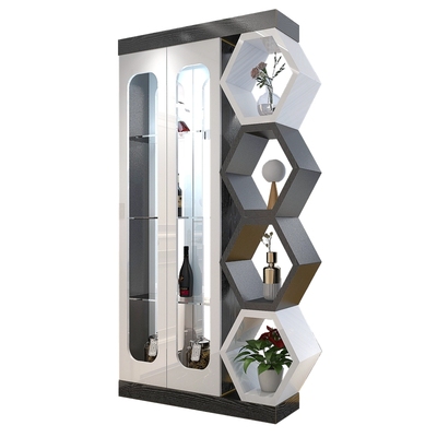 极简大师客厅屏风隔断酒柜烤漆