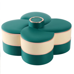 2026新款水果盘家用客厅茶几糖果盒零食摆放盘旋转干果收纳盒新年