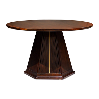 半墨新中式乌金木实木圆餐桌