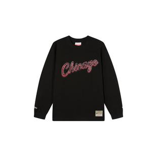 NBA官方正品MITCHELL & NESS湖人/公牛/猛龙秋冬男士圆领长袖T恤