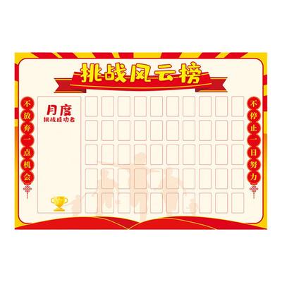 挑战风云榜激励学习墙贴