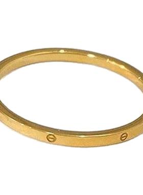 新款古法仿真黄金色十字戒指女高级感轻奢小众设计气质百搭食指戒