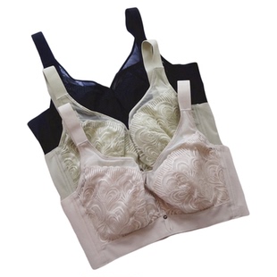 全罩杯大胸显小上托无痕收副乳防滑抹胸式调整文胸 薄杯软钢圈C D