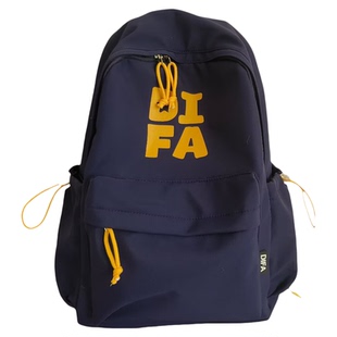 双肩包2025新款时尚旅行轻便中大学生上课书包简约字母小众设计感