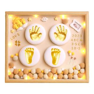 宝宝手足印泥宝宝满月仪式感礼物新生儿百天手脚印周岁纪念手印