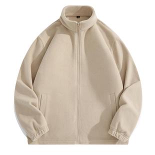 NN真维斯美式摇粒绒外套男款冬季双面绒休闲青少年加绒立领夹克男