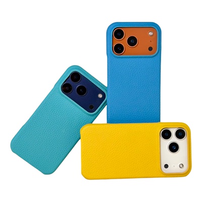 苹果17进口荔枝纹甄选真皮手机壳