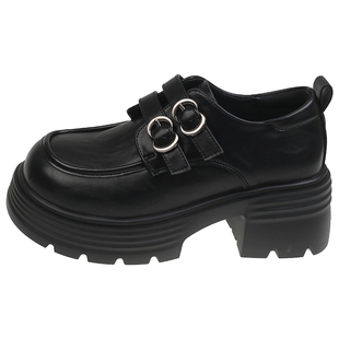 真皮英伦风小皮鞋女2026新款日系jk单鞋百搭厚底女鞋子黑色乐福鞋