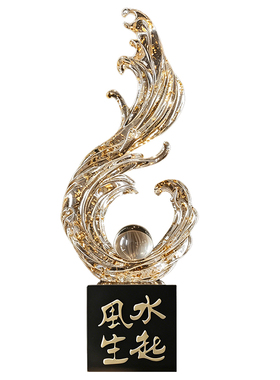 风生水起水晶球入户玄关装饰摆件